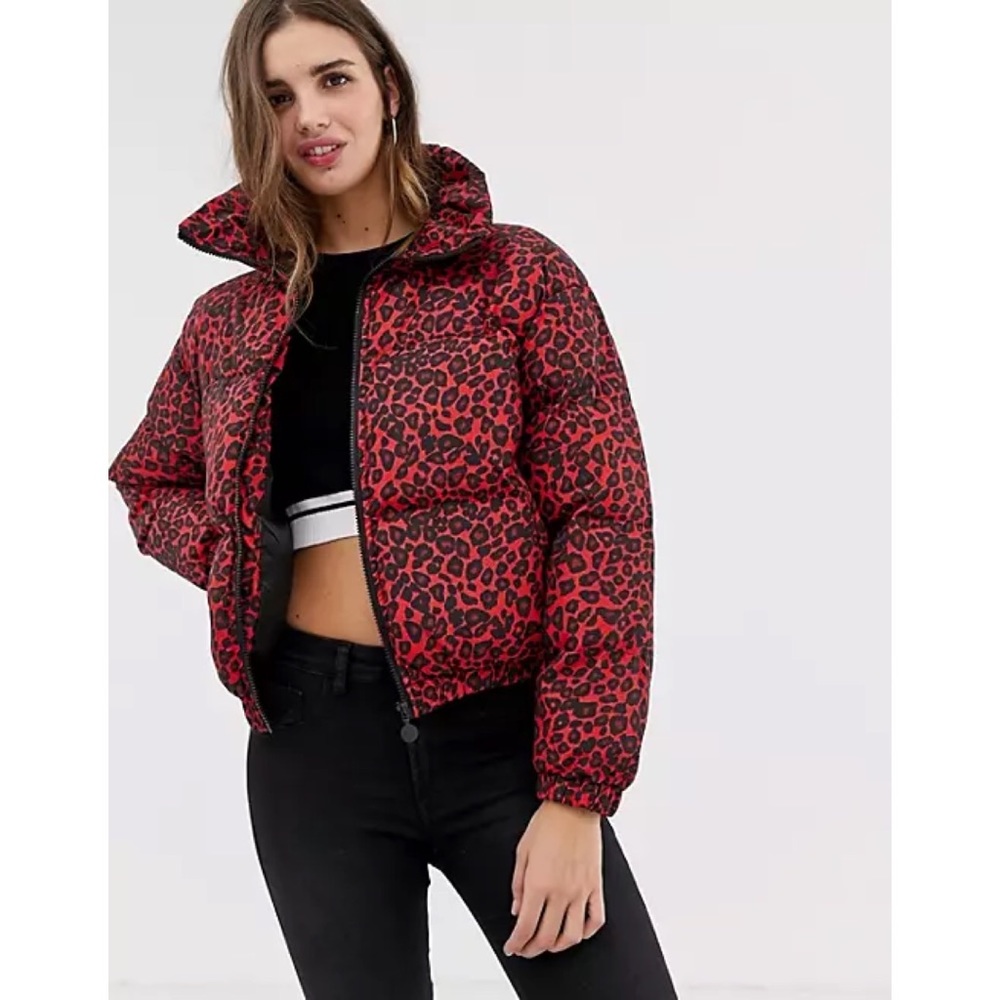 QED LONDON | Leopard Puffer Coat